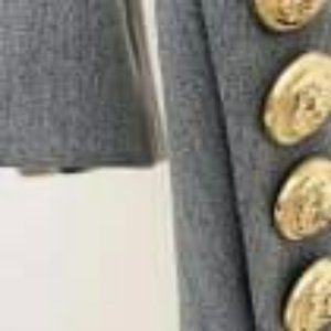 Women's Metal Buttons Fitted Grey Blazer Jacket Office Blazer, formal blazer, Gr